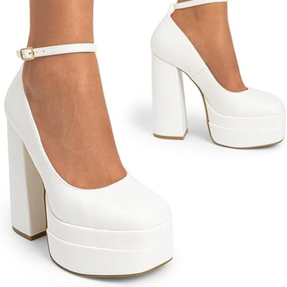 Women's High Heels Closed Toe  Platform - Picture 1 of 6